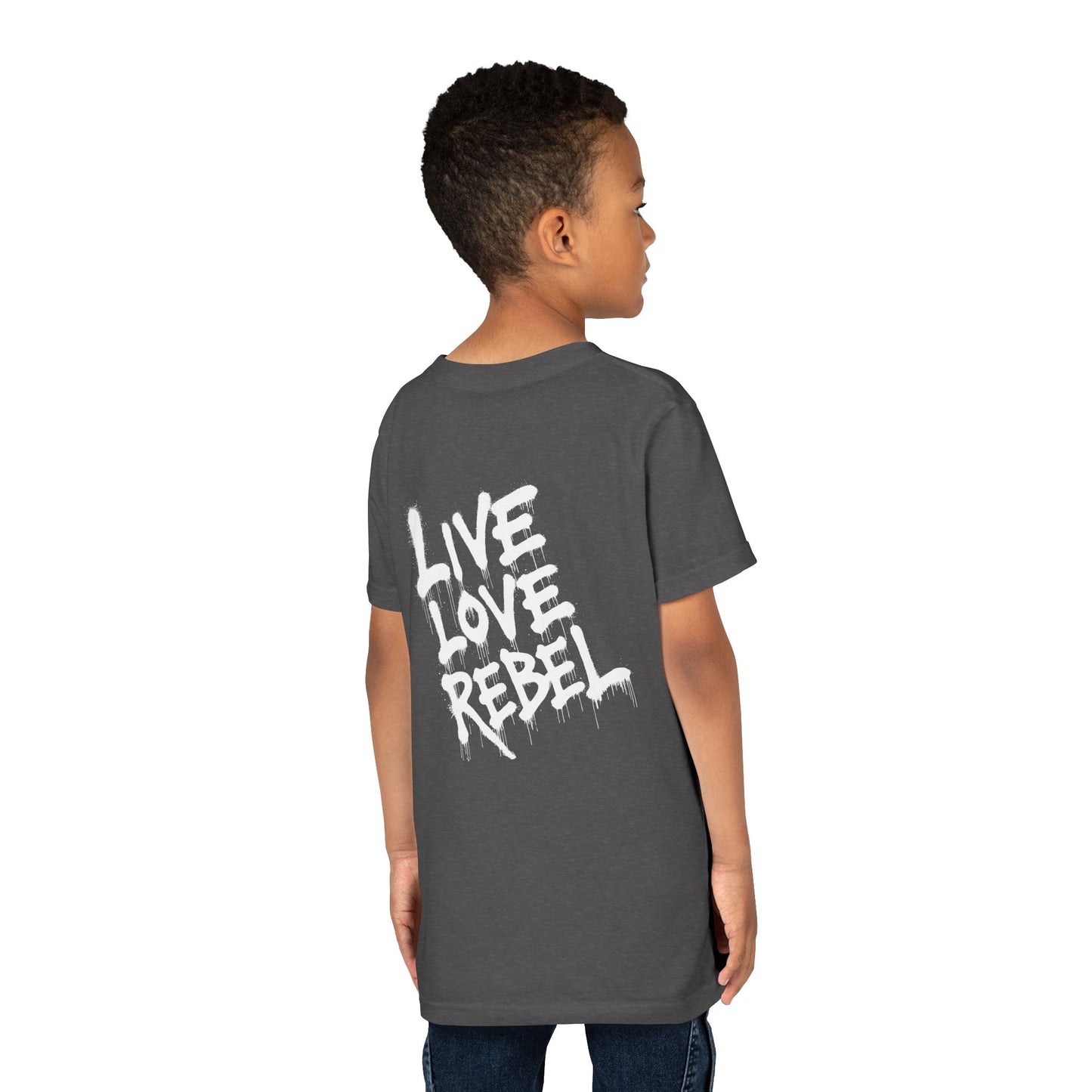 Live Love Rebel Youth Tee — Kids' Graphic Skate Streetwear T-Shirt