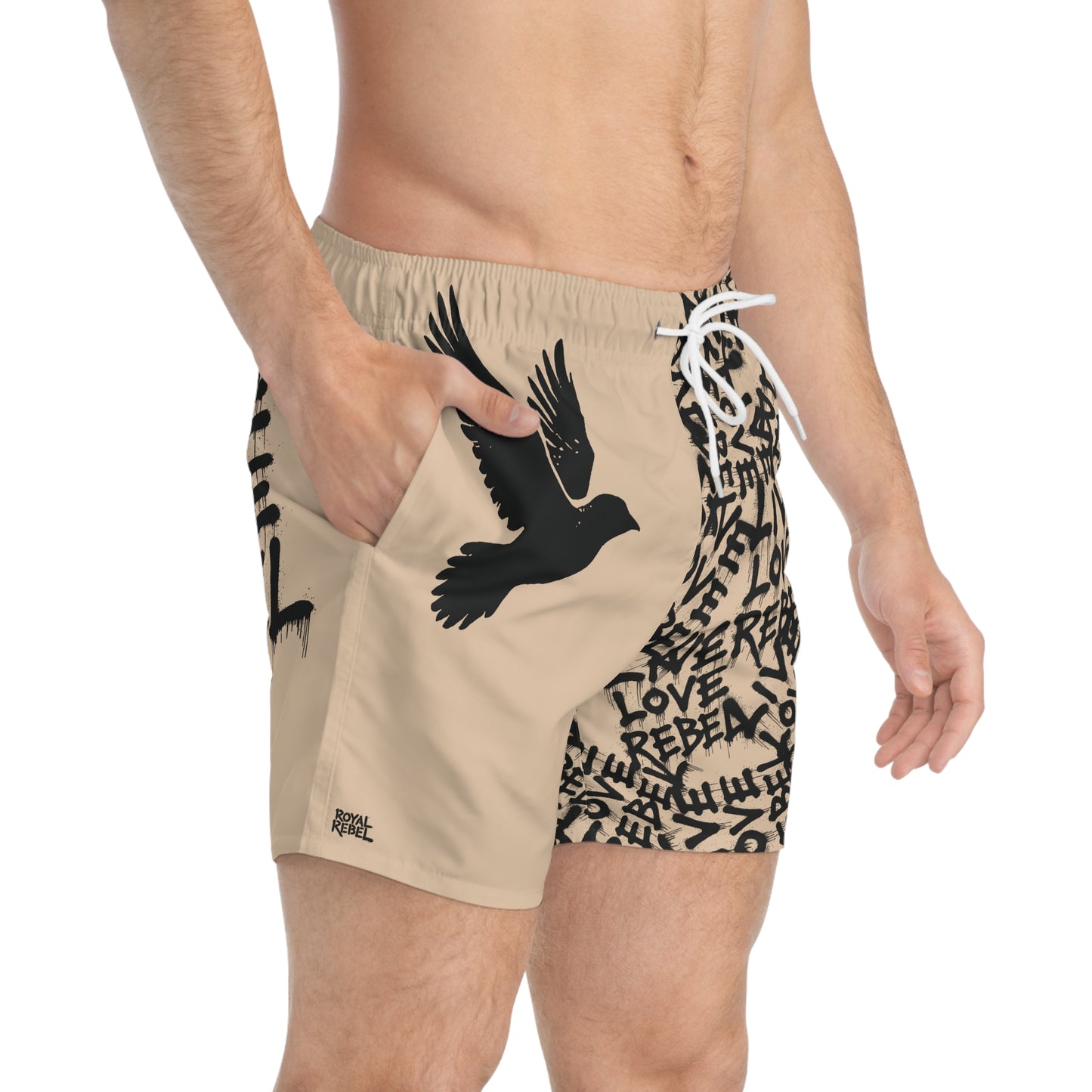 'Live Love Rebel' - Stylish Swim Trunks