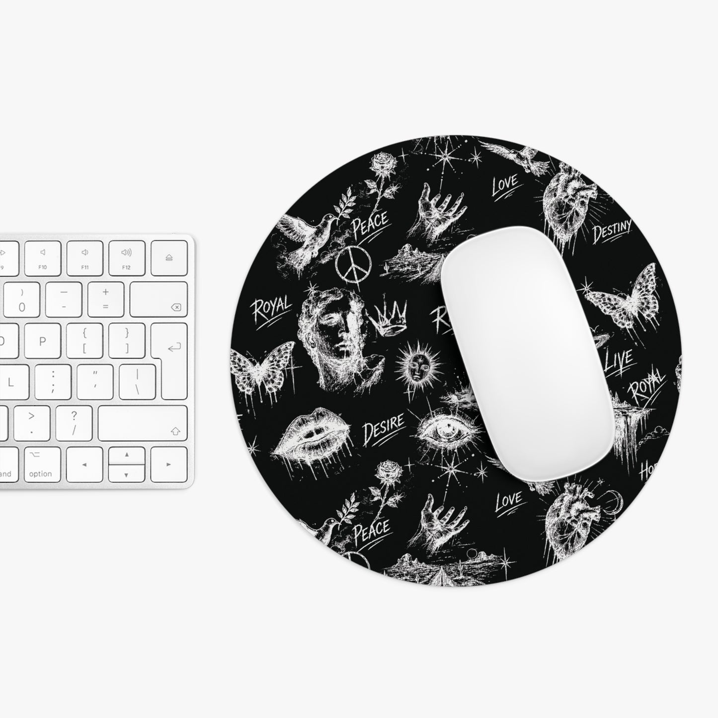 Rebel Sketch Black Mouse Pad - Stylish & Durable