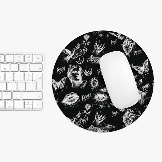 Rebel Sketch Black Mouse Pad - Stylish & Durable