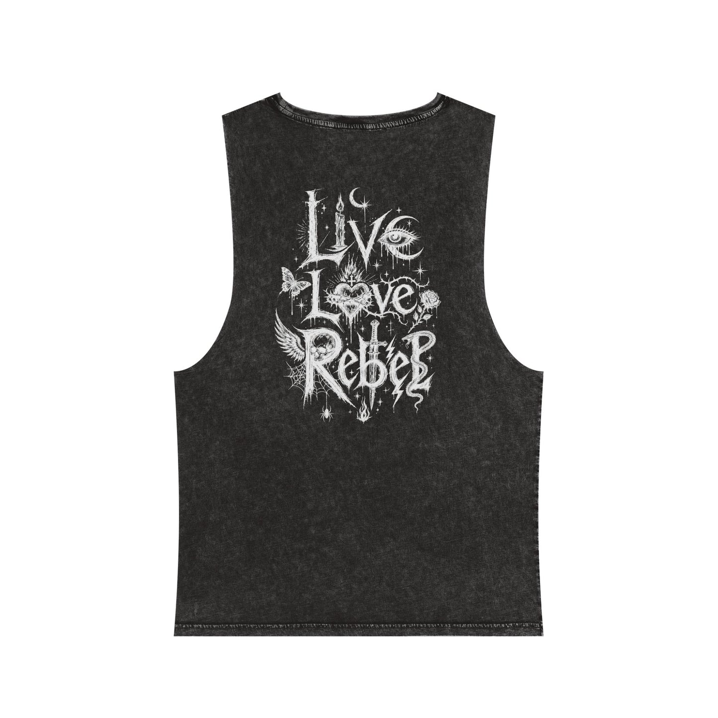 Royal Rebel® Ethereal Sketch Unisex Stonewash Tank - Edgy Unisex Hoodie for Creative Minds