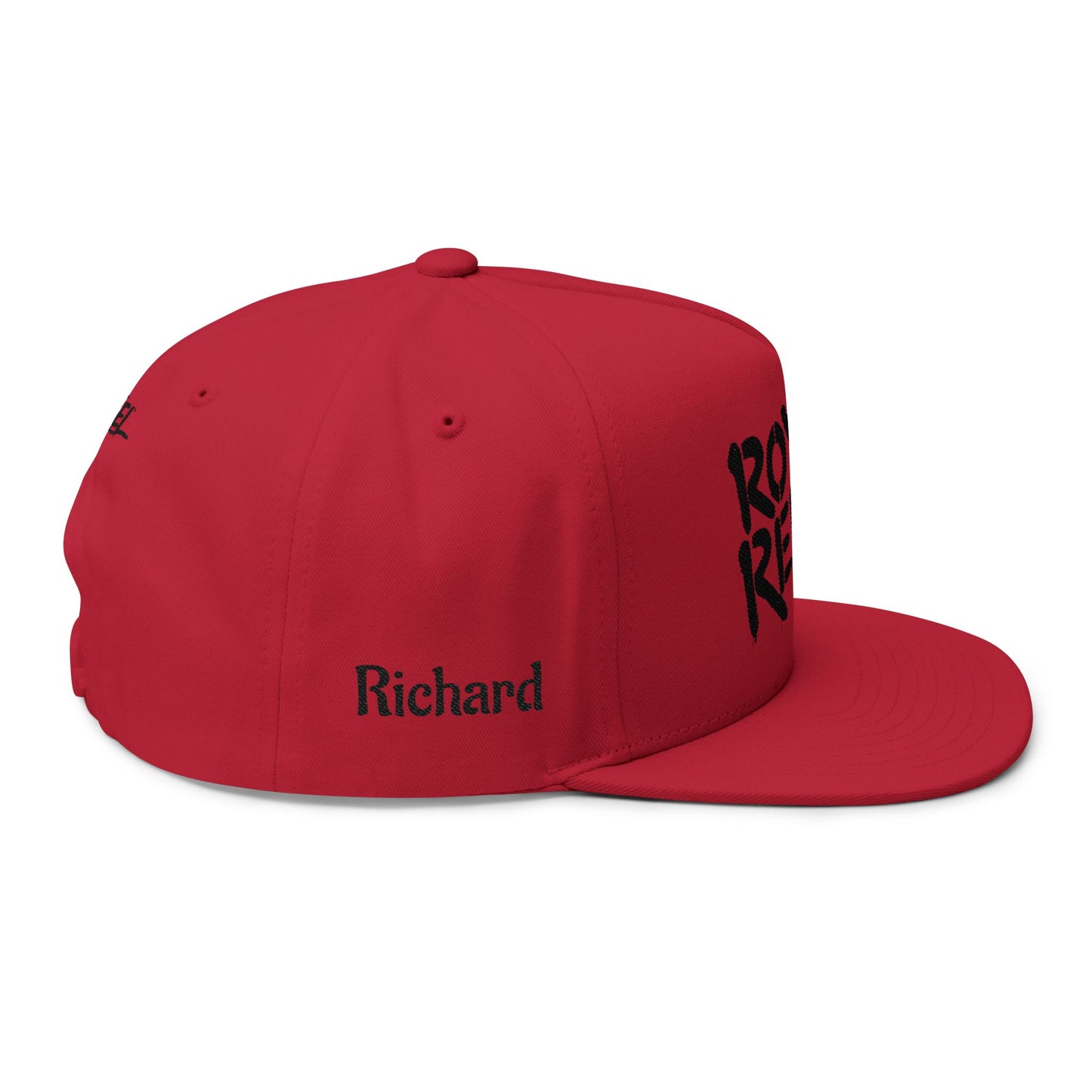 Personalized Name - Royal Rebel® Embroidered Flat Bill Cap - Trendy Streetwear Hat for Fashion Enthusiasts