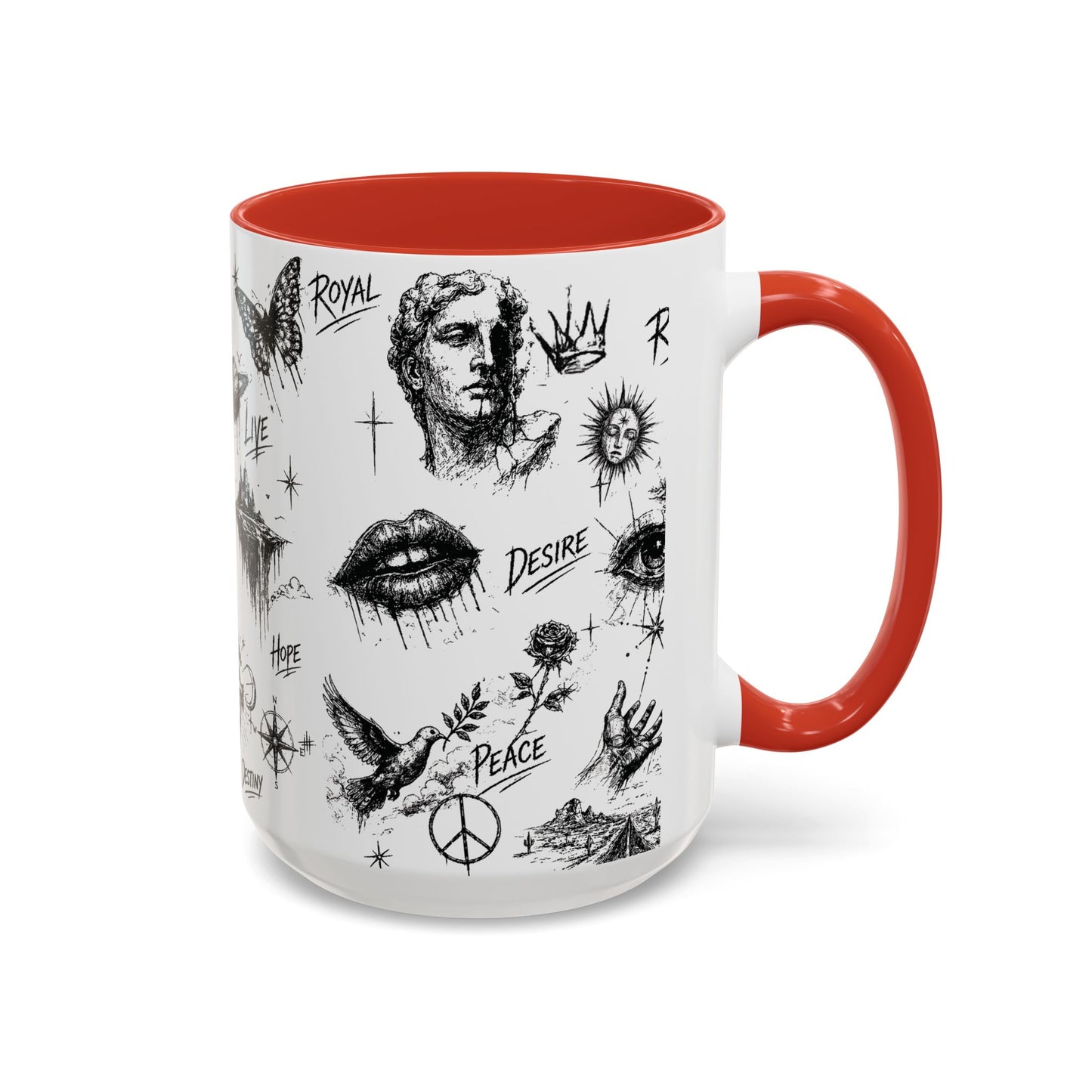 Rebel Sketch Accent Coffee Mug - Bold Statement Drinkware for Coffee Lovers