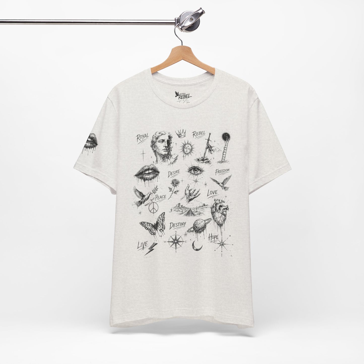 Rebel Sketch Tee - Edgy Unisex Jersey Tee for Rebel Minds