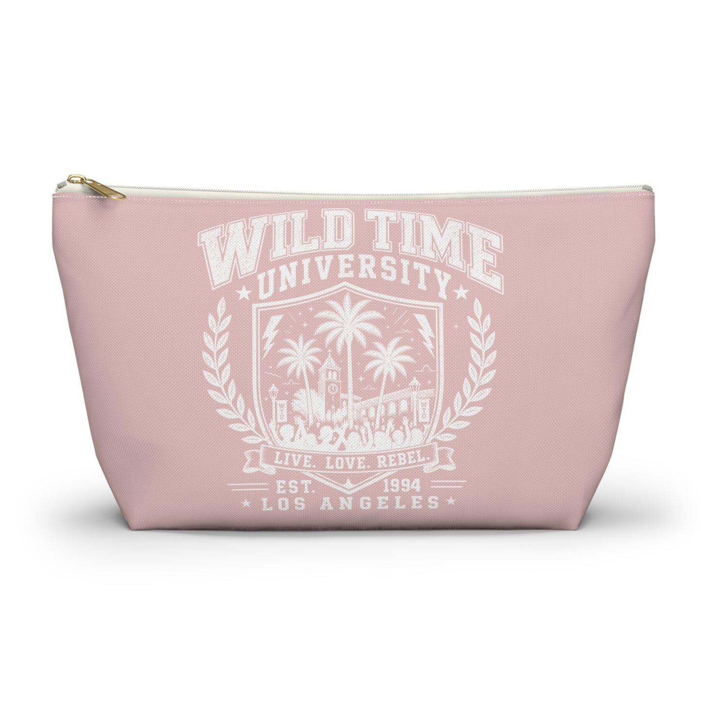Wild Time™ University Pink Accessory Pouch - Cosmetic & Travel Zip Bag
