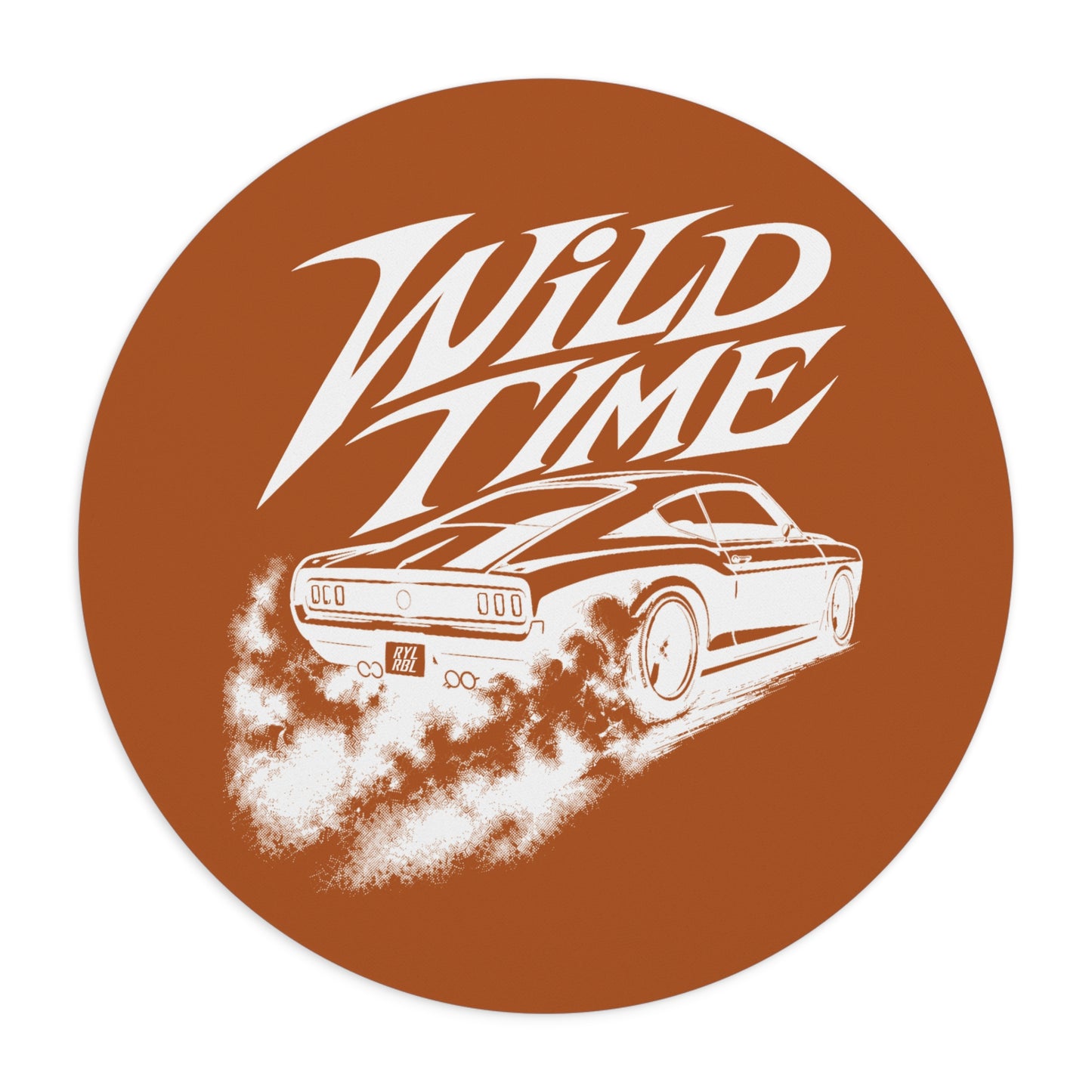 Wild Time™ Muscle Car Burnt Orange Mouse Pad - Stylish & Durable