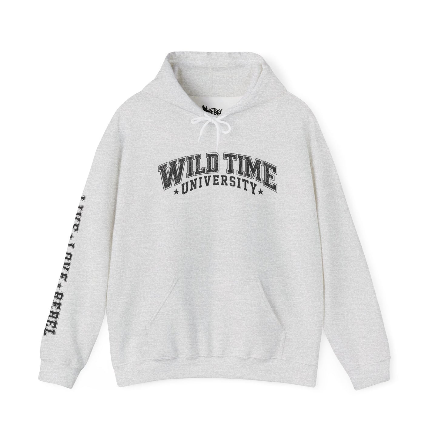 Wild Time™ University Unisex Hoodie - College Inspired Graphic Sweatshirt for the Rebel at Heart