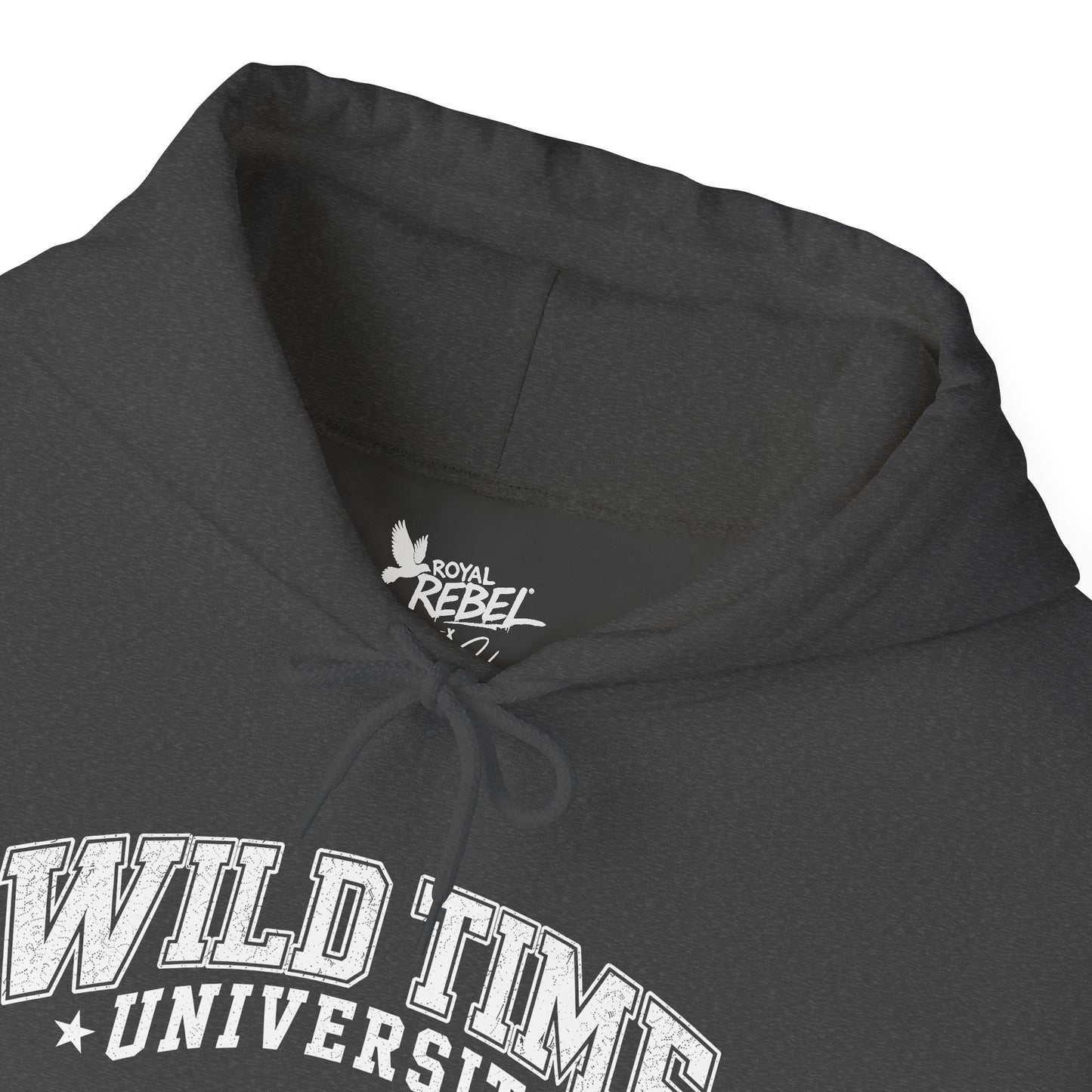 Wild Time™ University Unisex Hoodie - College Inspired Graphic Sweatshirt for the Rebel at Heart