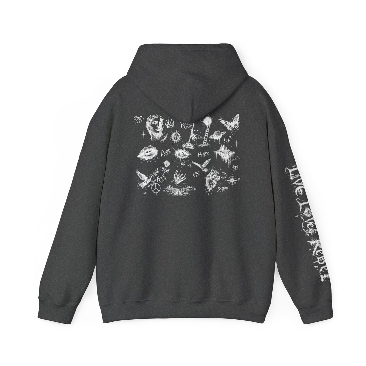 Royal Rebel® Ethereal Sketch Hoodie - Edgy Unisex Hoodie for Creative Minds