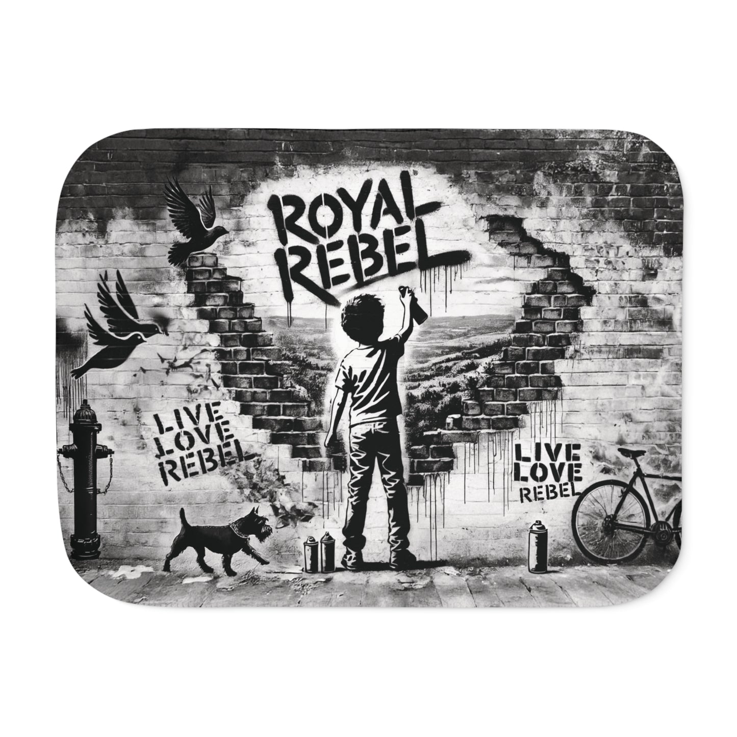 Cozy Graffiti Design Sherpa Blanket