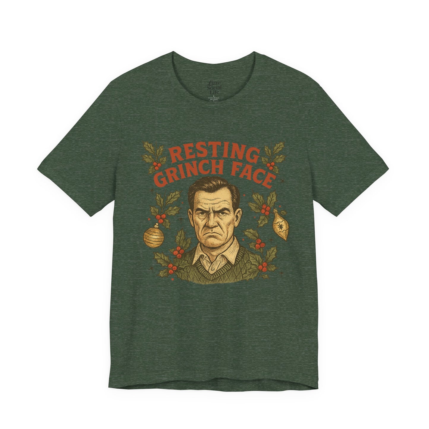 Resting Grinch Face - Holiday Guy - Unisex Jersey Tee
