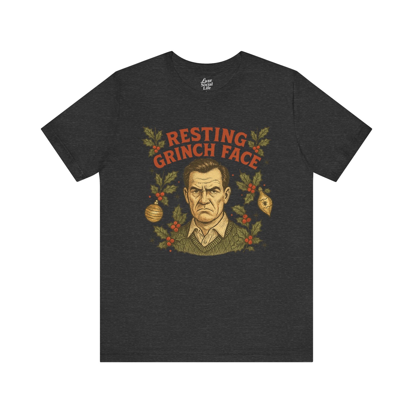 Resting Grinch Face - Holiday Guy - Unisex Jersey Tee