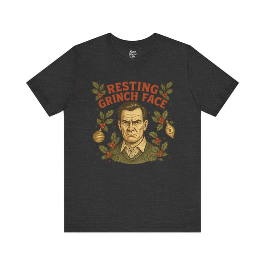 Resting Grinch Face - Holiday Guy - Unisex Jersey Tee