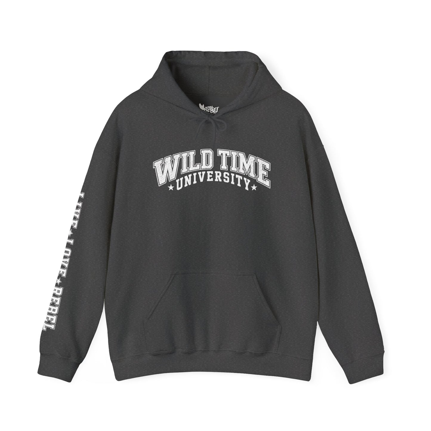 Wild Time™ University Unisex Hoodie - College Inspired Graphic Sweatshirt for the Rebel at Heart