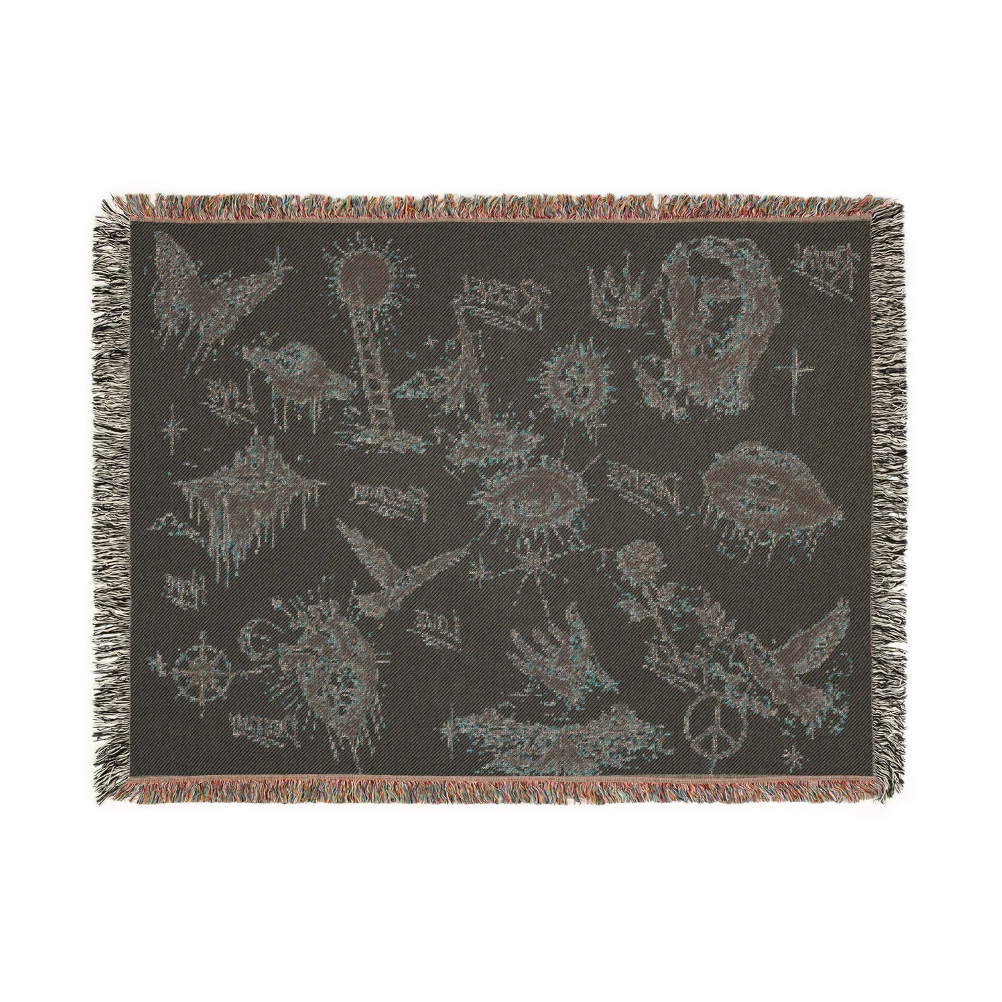 Rebel Sketch Woven Blanket - Cozy Art for the Bold Soul