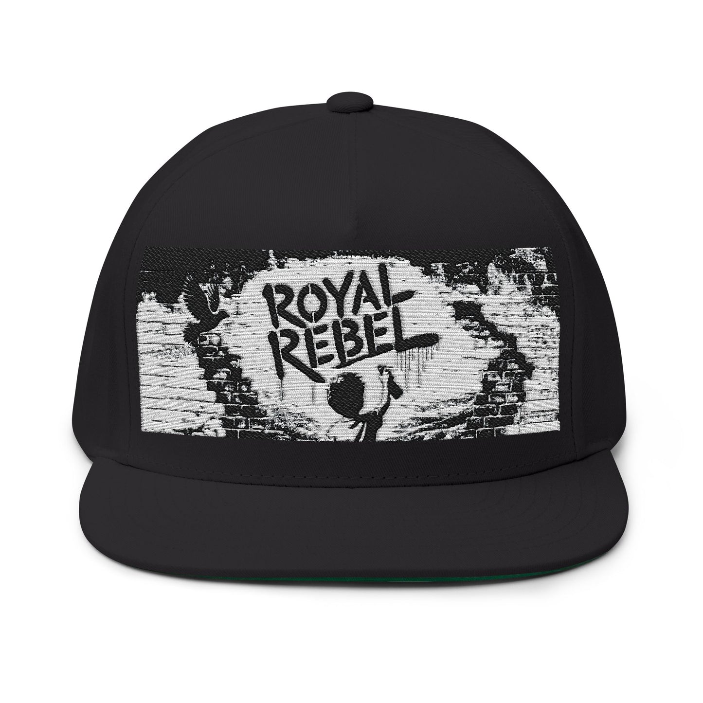 Royal Rebel® Embroidered Flat Bill Cap - Graffiti Wall