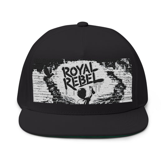 Royal Rebel® Embroidered Flat Bill Cap - Graffiti Wall