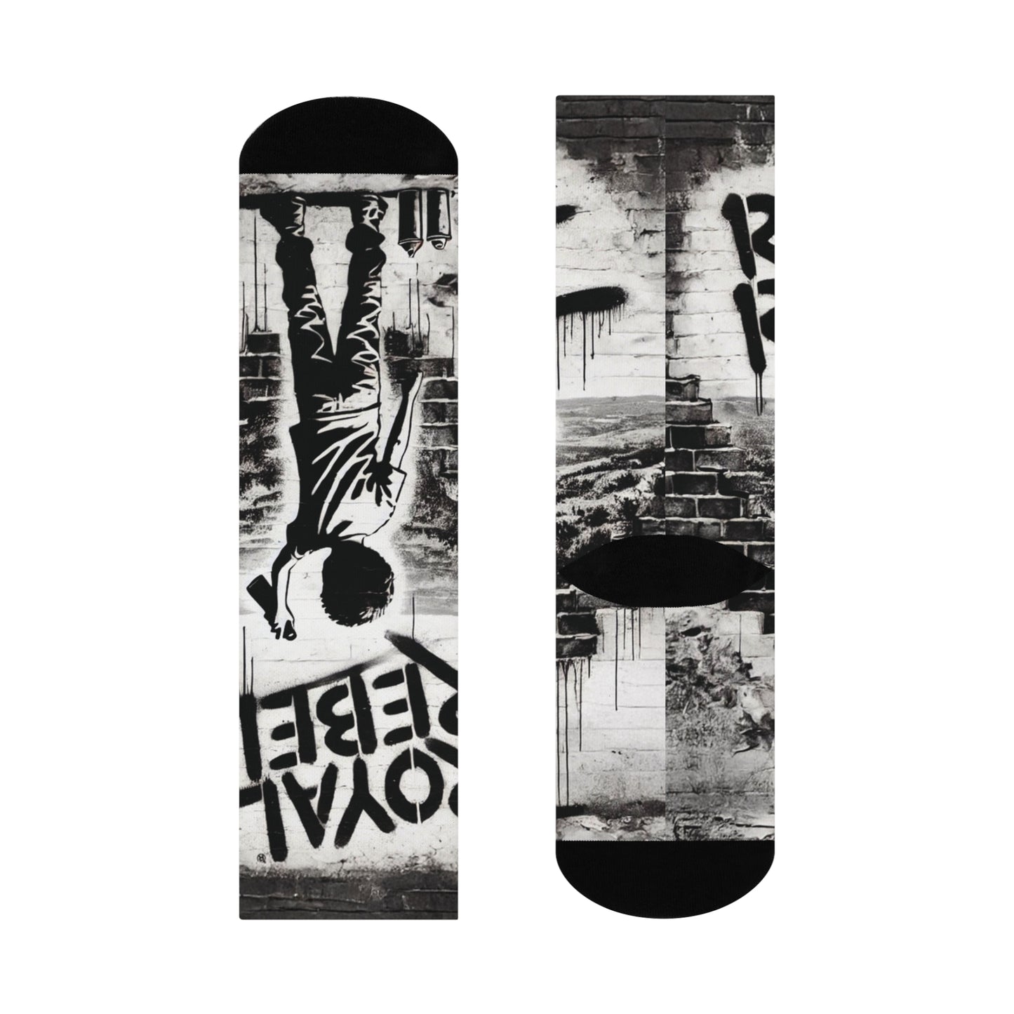 Unisex Cushioned Crew Socks with Royal Rebel Artwork