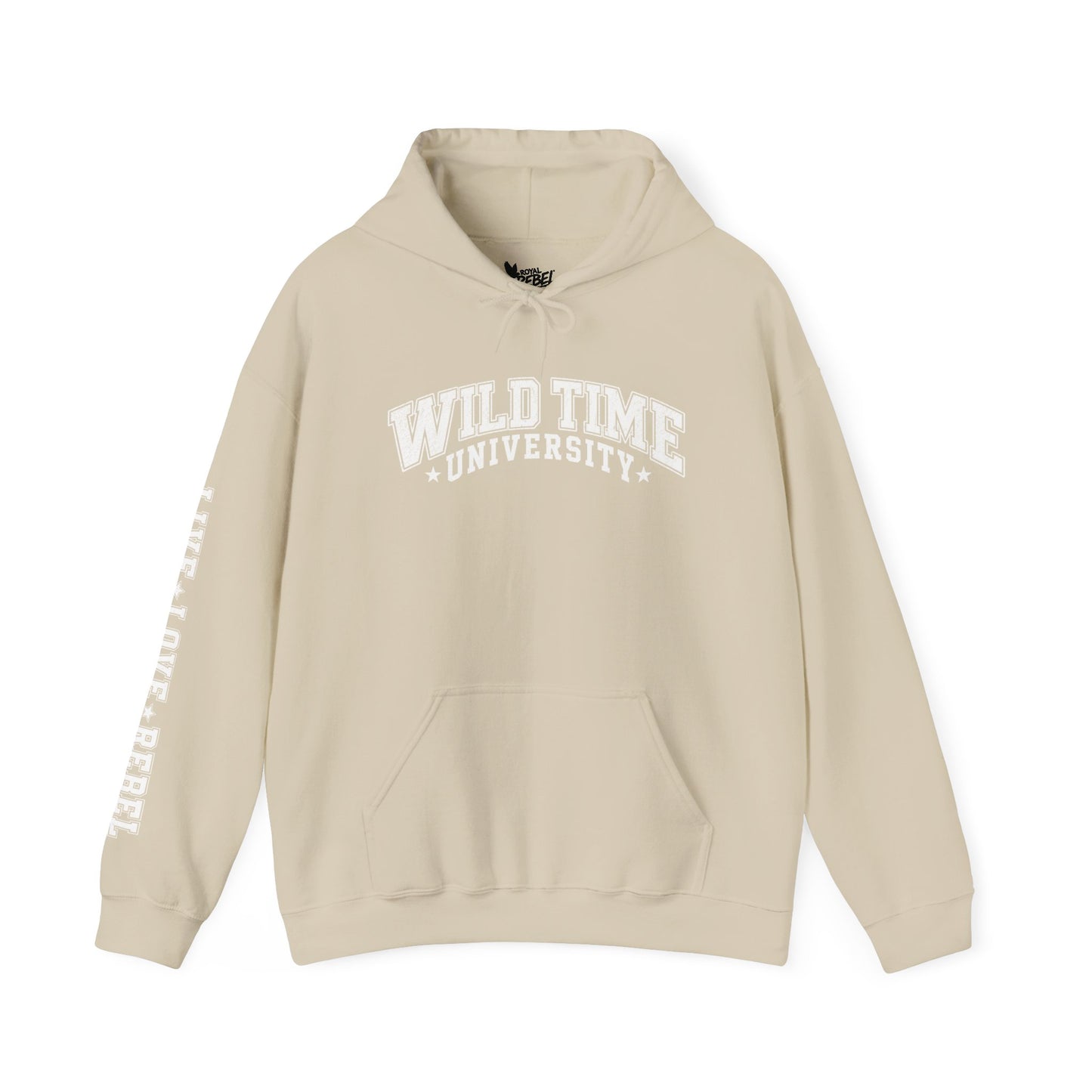 Wild Time™ University Unisex Hoodie - College Inspired Graphic Sweatshirt for the Rebel at Heart