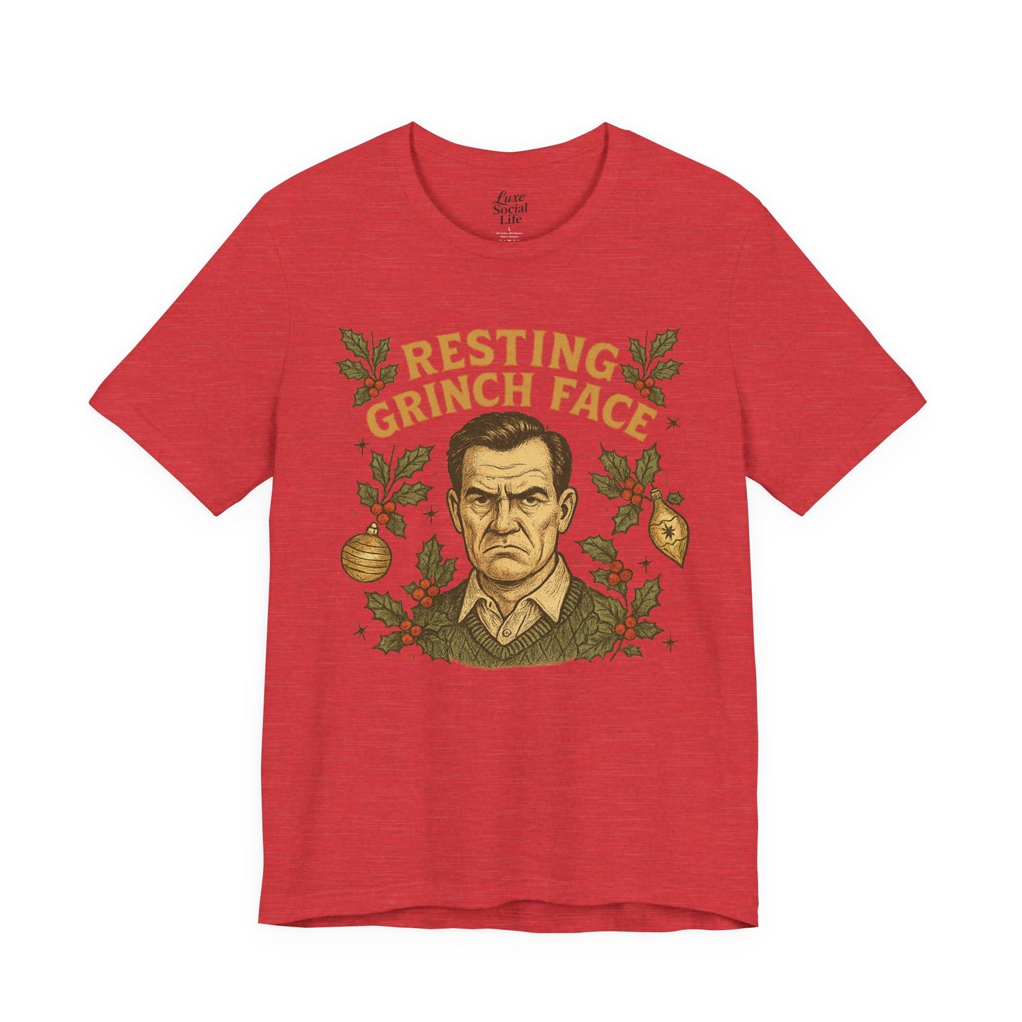 Resting Grinch Face - Holiday Guy - Unisex Jersey Tee