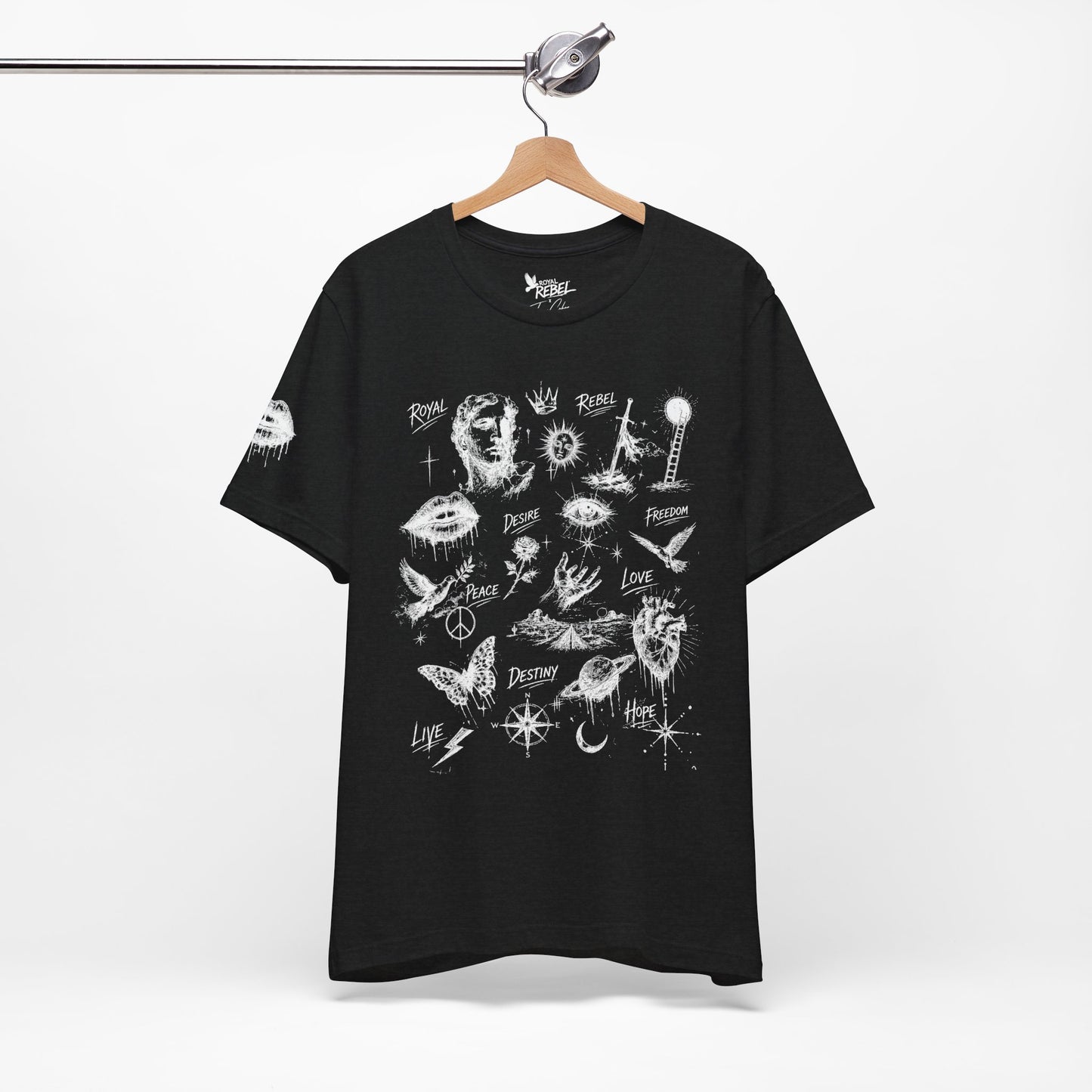 Rebel Sketch Tee - Edgy Unisex Jersey Tee for Rebel Minds