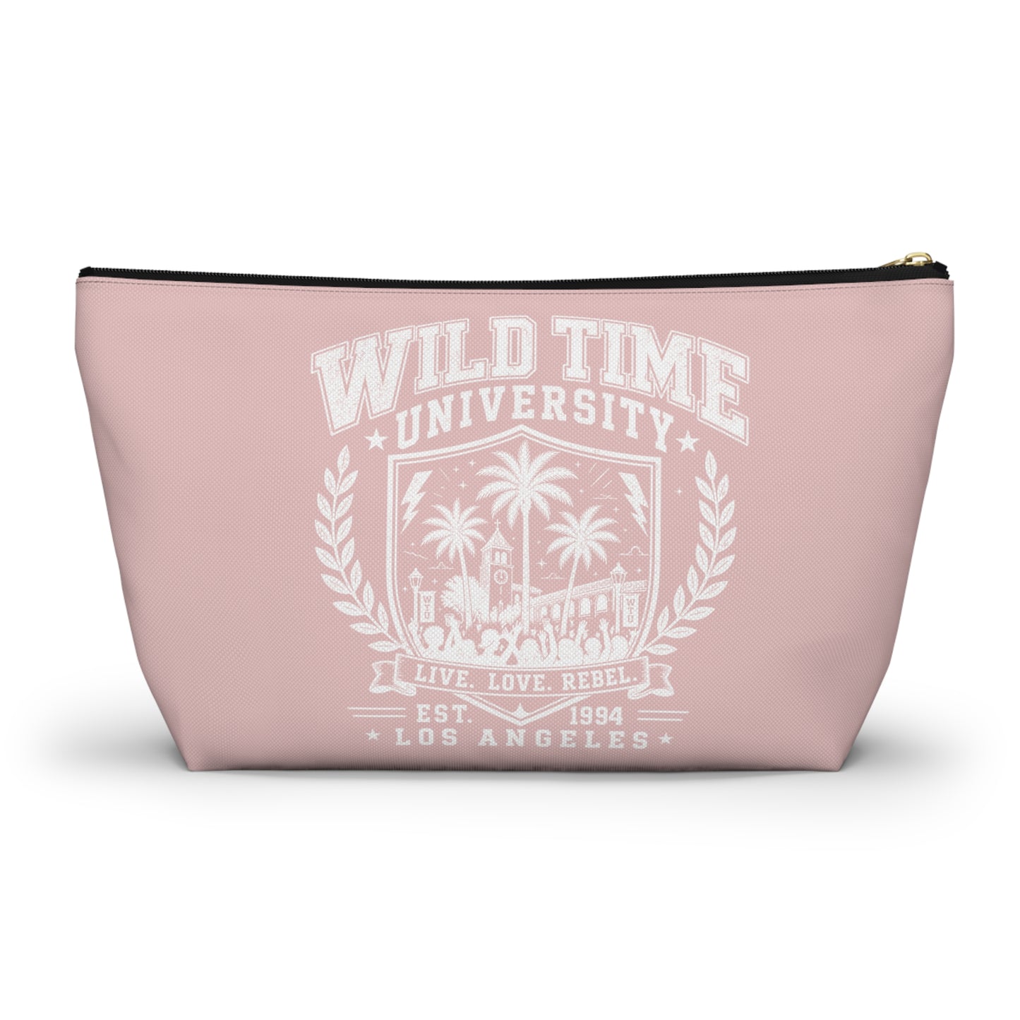 Wild Time™ University Pink Accessory Pouch - Cosmetic & Travel Zip Bag