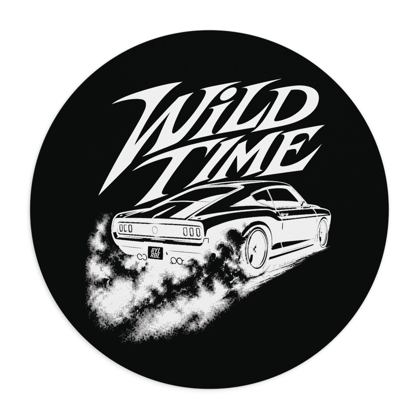 Wild Time™ Muscle Car Black Mouse Pad - Stylish & Durable