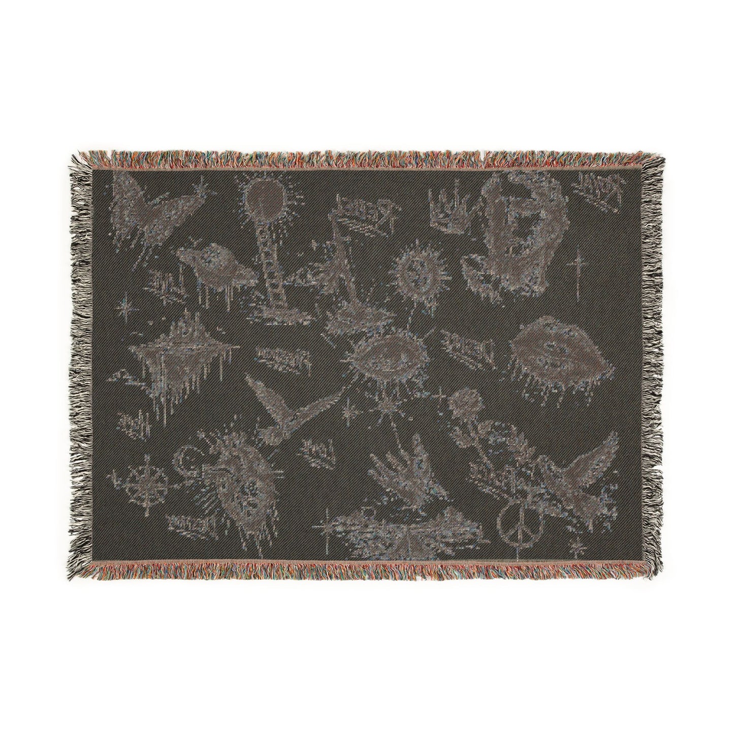 Rebel Sketch Woven Blanket - Cozy Art for the Bold Soul
