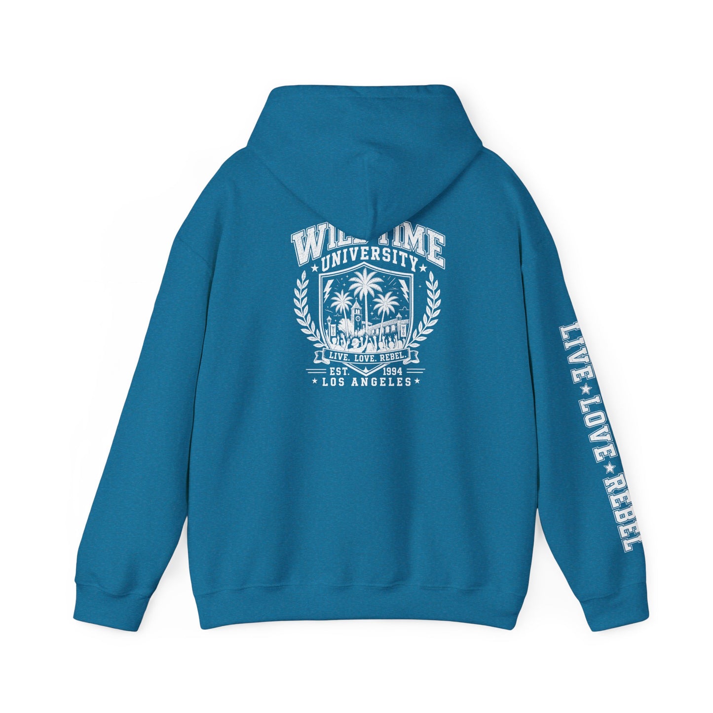 Wild Time™ University Unisex Hoodie - College Inspired Graphic Sweatshirt for the Rebel at Heart