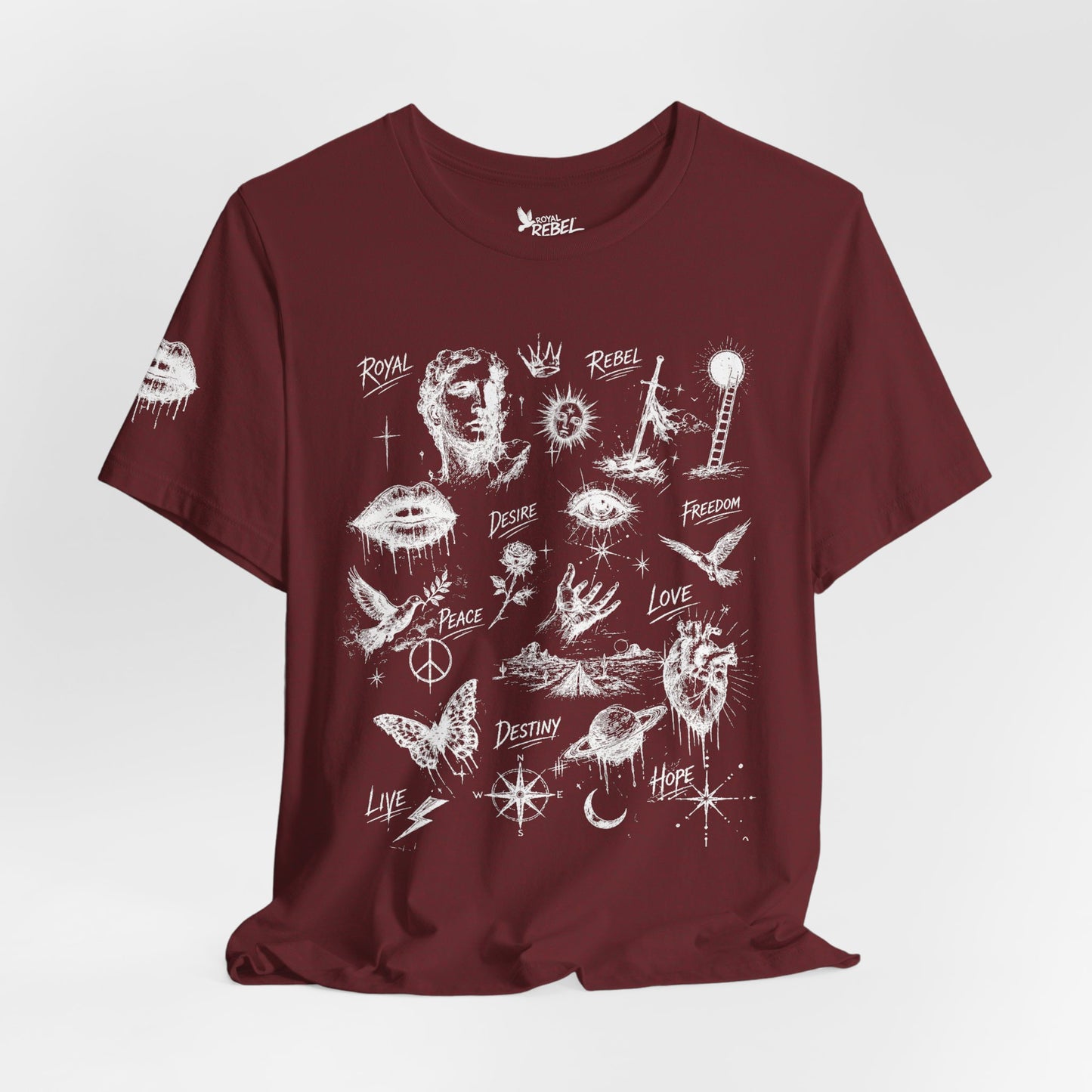 Rebel Sketch Tee - Edgy Unisex Jersey Tee for Rebel Minds