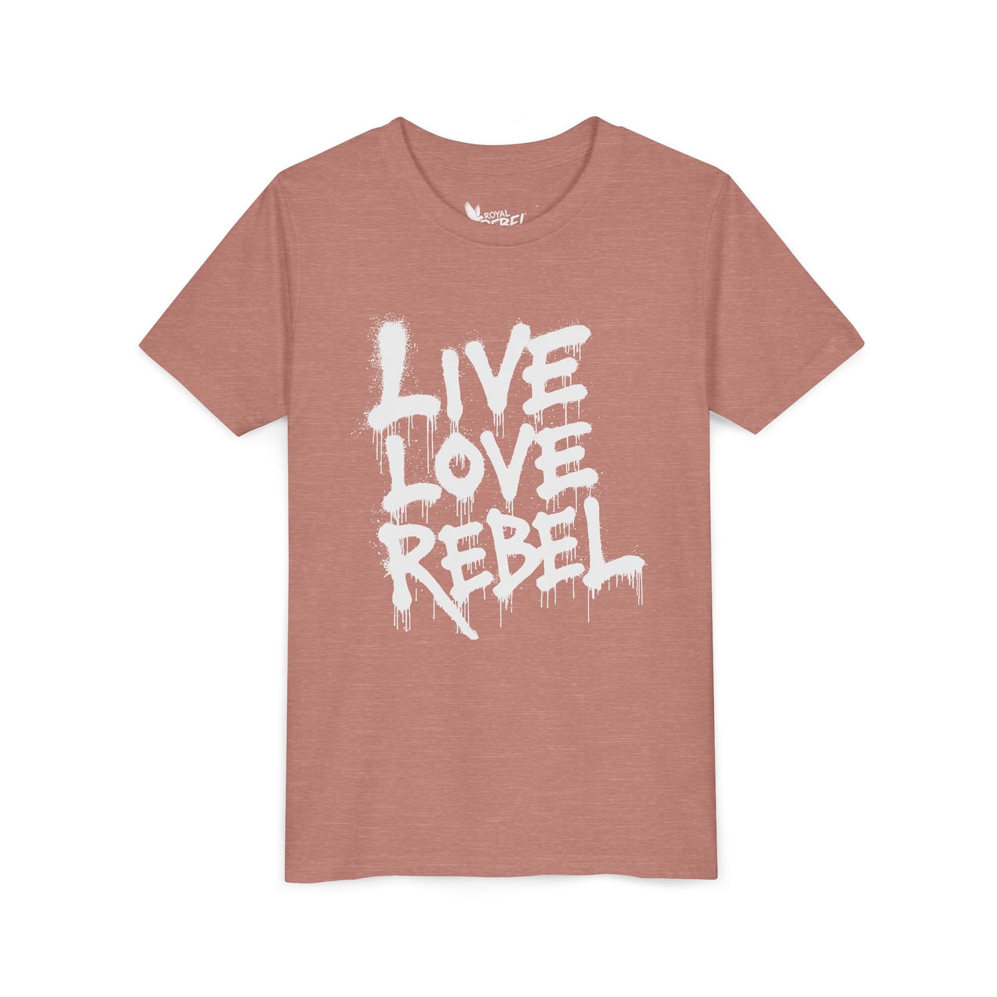 Live Love Rebel Youth Tee — Kids' Graphic Spray Paint Design