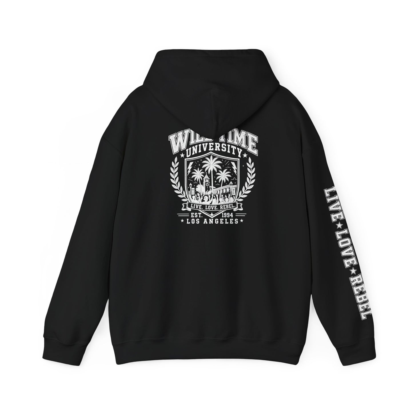 Wild Time™ University Unisex Hoodie - College Inspired Graphic Sweatshirt for the Rebel at Heart