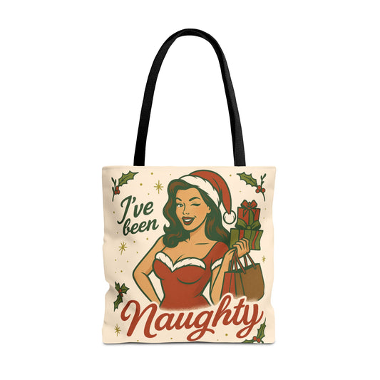 "I've Been Naughty" and "Keep Calm and Shop On" - 2 Printed Sided Holiday Tote Bag -