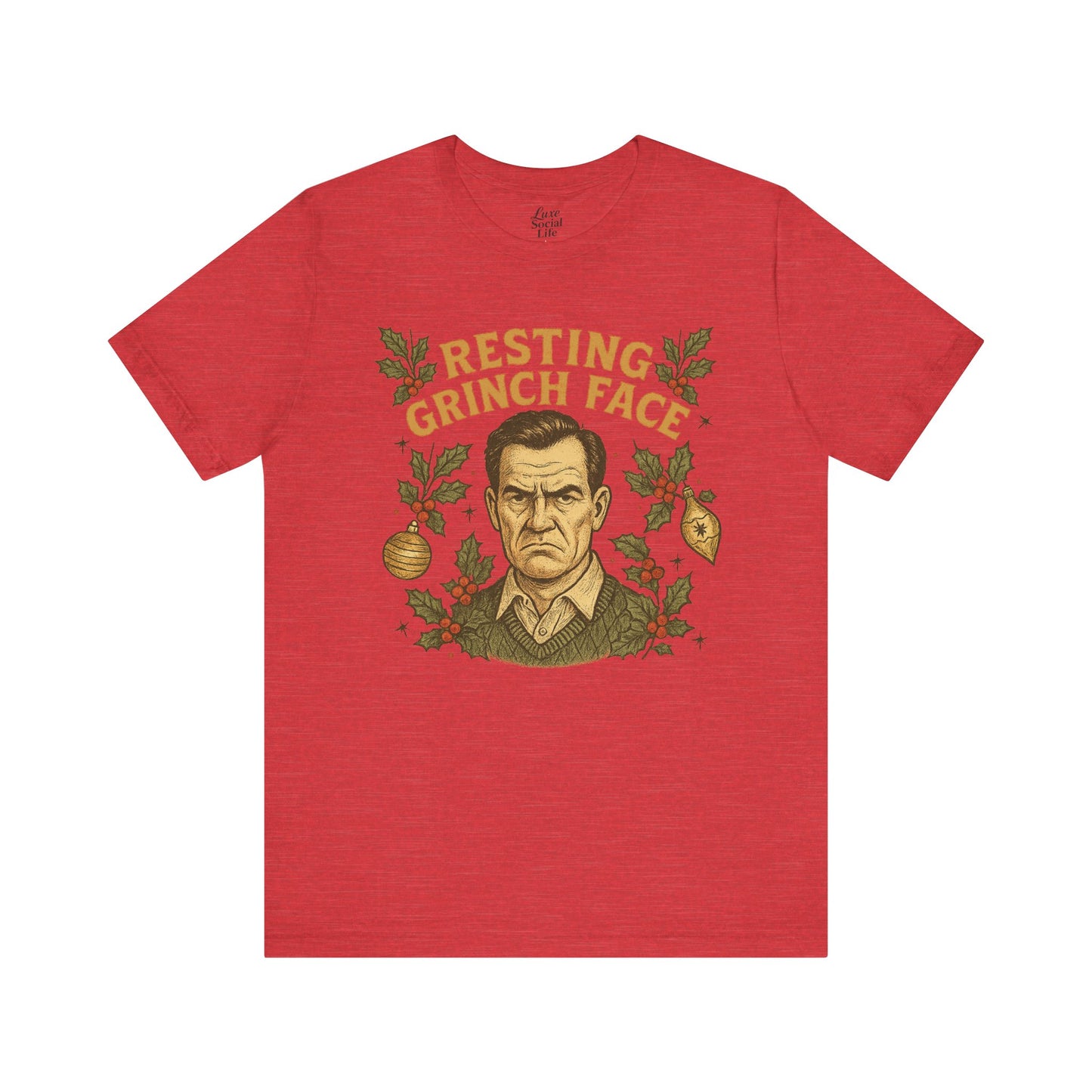 Resting Grinch Face - Holiday Guy - Unisex Jersey Tee