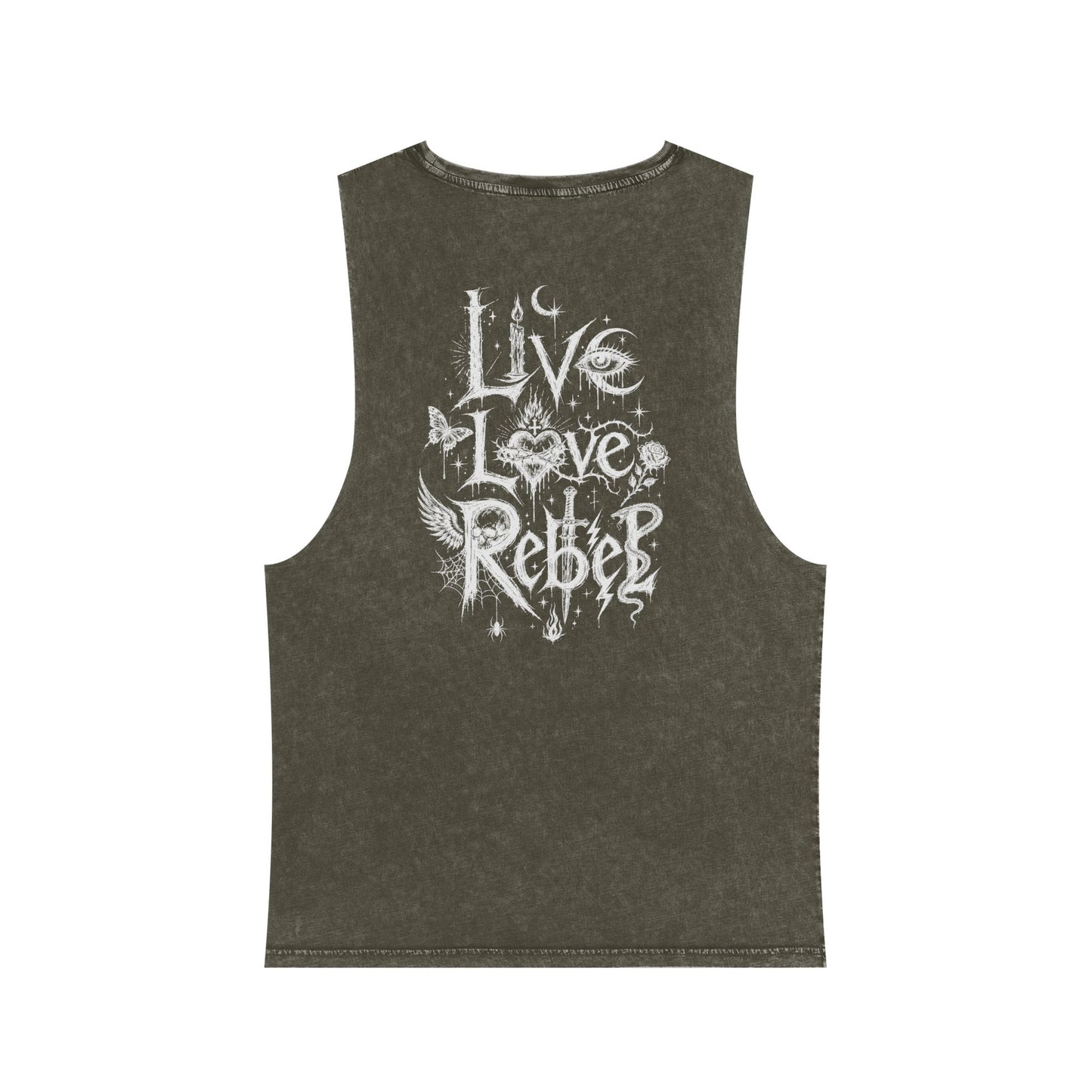 Royal Rebel® Ethereal Sketch Unisex Stonewash Tank - Edgy Unisex Hoodie for Creative Minds