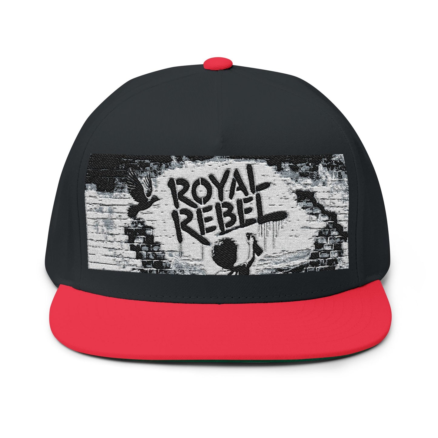 Royal Rebel® Embroidered Flat Bill Cap - Graffiti Wall
