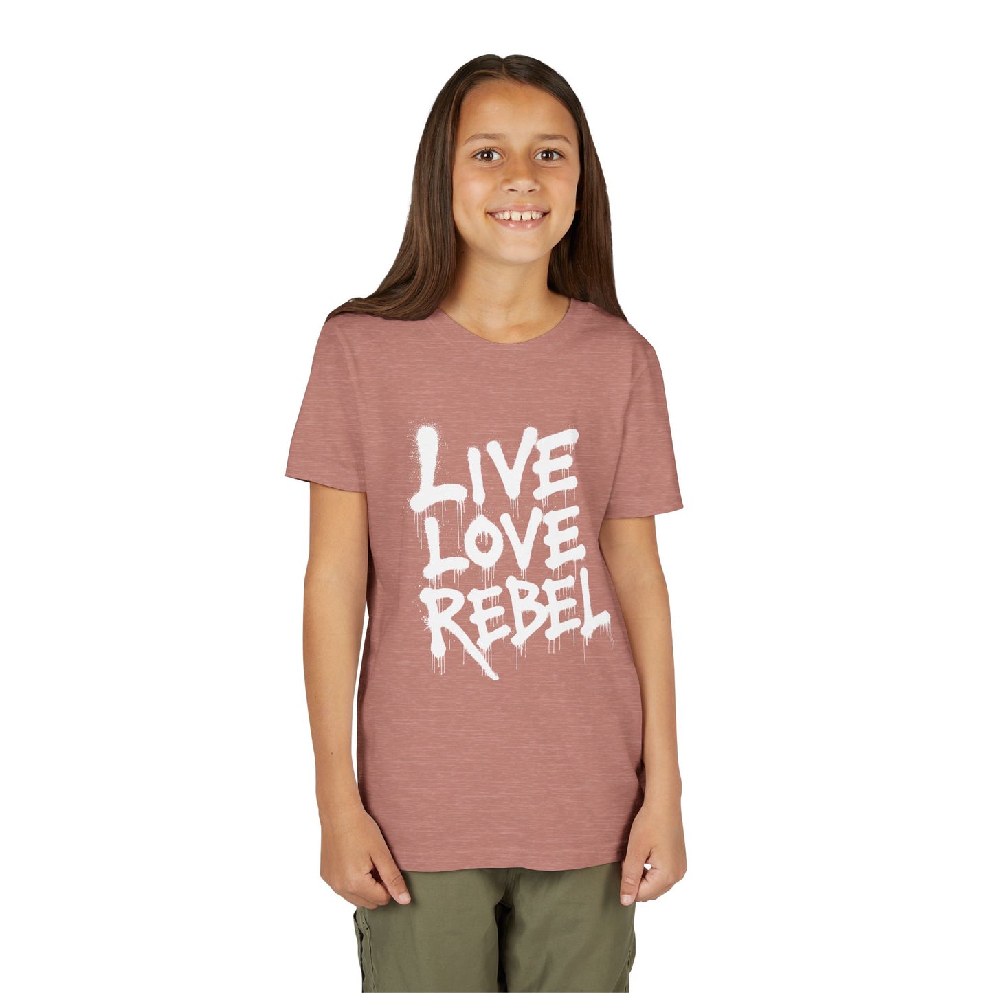 Live Love Rebel Youth Tee — Kids' Graphic Spray Paint Design
