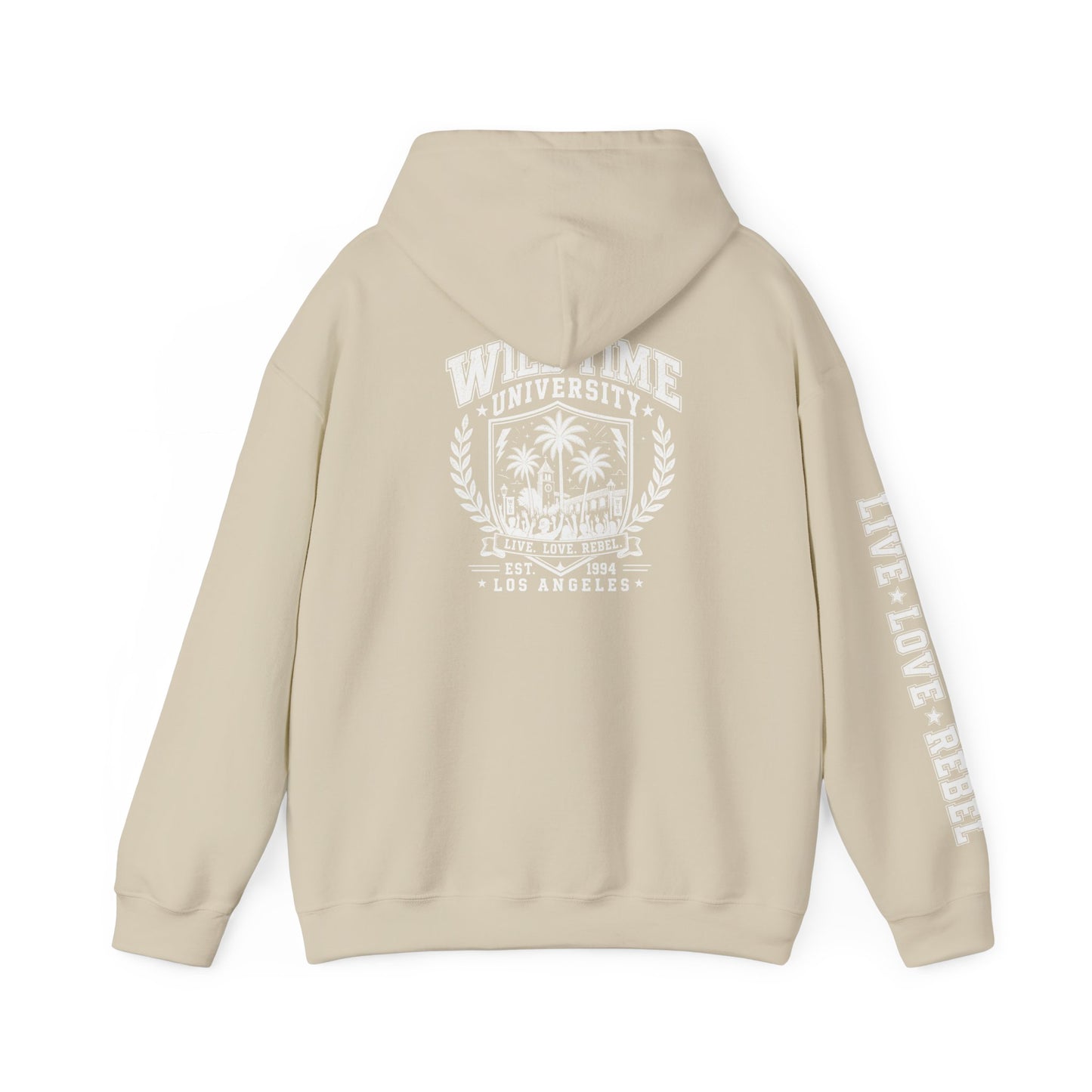Wild Time™ University Unisex Hoodie - College Inspired Graphic Sweatshirt for the Rebel at Heart