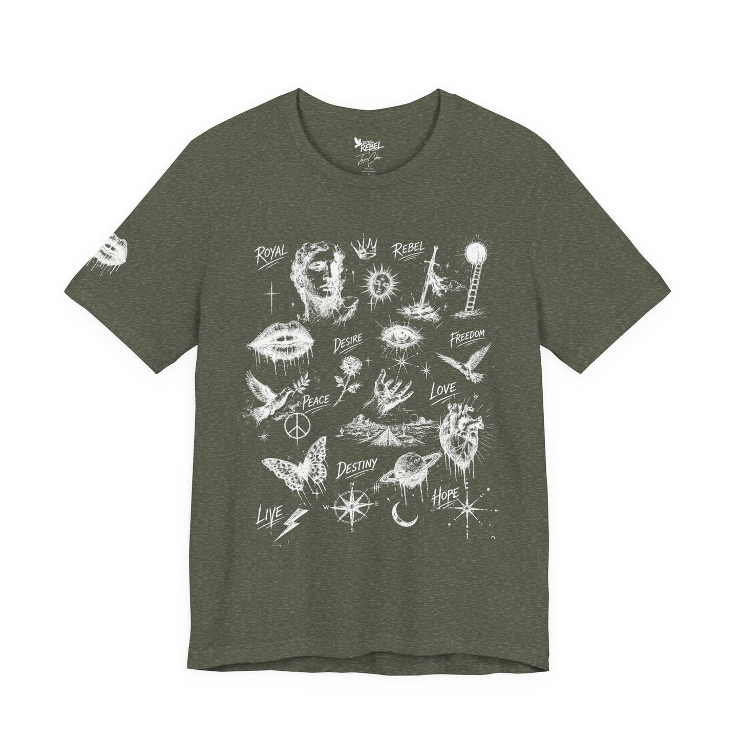 Rebel Sketch Tee - Edgy Unisex Jersey Tee for Rebel Minds